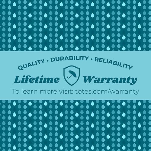 totes Automatic Eco Open Close Water-Resistant Travel Folding Umbrella with Sun Protection - color: Multi Dash