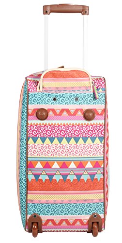 Lily Bloom Pattern 22 Inch Duffel Bag with 2-Rolling Wheels, Weekender Overnight Travel Lightweight Carry-On Suitcase For Women - color: On the Prowl