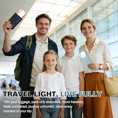 RFID Passport Holder for Travel, Leather Passport Cover Travel Wallet - color: Light Blue