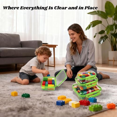 3 Pack Deep Clear Hard Shell Zipper Cases with Handle (Green) - color: Green Handle(L+M+S)