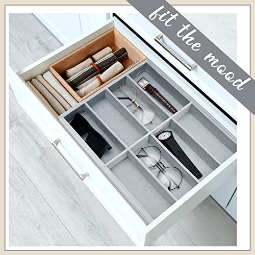 Amylove 2 Pack Sunglasses Organizer Tray Velvet Holder,8 Grids,Gray - color: Gray, size: 8 Grids