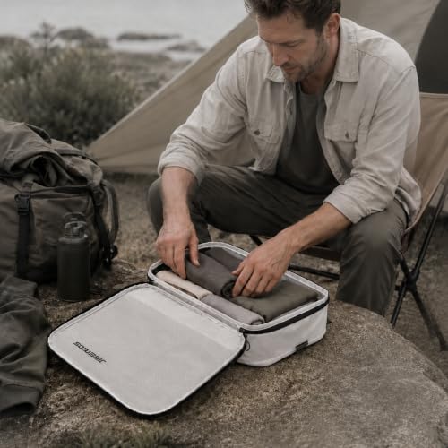 4 Pack Ultralight Compression Packing Cubes for Travel, White - color: White