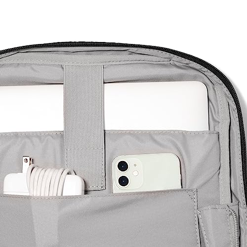Baggallini Tribeca Expandable Laptop Backpack - 15"x11" Lightweight RFID Computer Bag for Work & Travel with Luggage Sleeve - color: Black Twill
