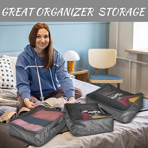 Silkfly 8 Pcs XL Packing Cube for Travel Luggage,Simple,Gray - color: Gray, size: Simple