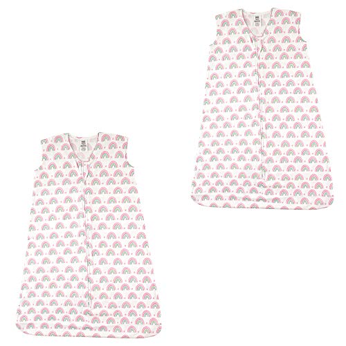 Luvable Friends Unisex Baby Safe Sleep Wearable Sleeping Bags, Rainbows Jersey 2-Pack, 6-12 Months - color: Rainbows Jersey 2-pack, size: 6-12 Months