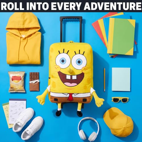Get Trend SpongeBob Squarepants 3D Rolling Luggage with Wheels, 18” - color: Yellow SpongeBob