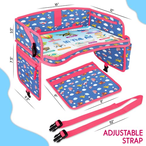 Kids Car Seat Travel Tray, Car Table & Lap Desk – Airplanes - color: AIRPLANE