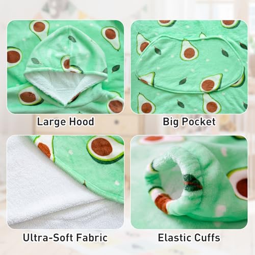 Moinlizy Oversized Wearable Blanket Hoodie for Women Men - color: Avocado