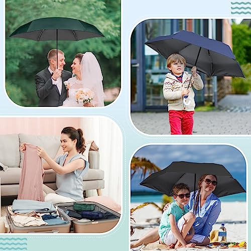 12 Pcs Travel Mini Umbrellas for Purse Bulk Folding Compact Lightweight Windproof UV Pocket Collapsible Umbrella for Kids Backpack Rain Wedding Party Women Girls - color: Deep Color