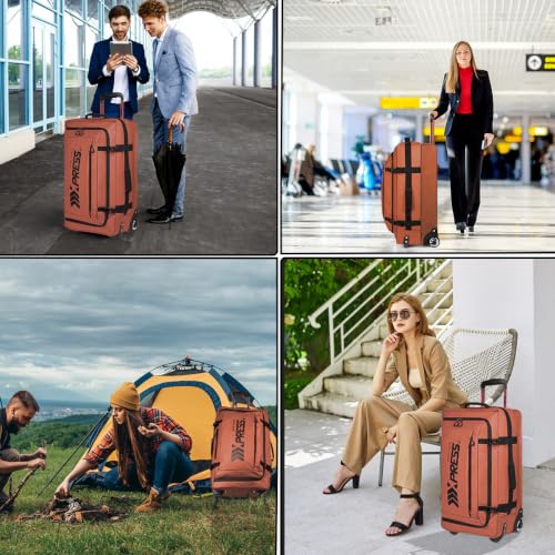 30" Expandable 15% Rolling Duffle Bag w/Wheels and Handle - color: NEW-30''-Orange, size: 30in