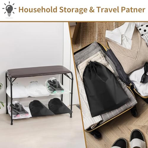 50 Pack Shoe Bags for Travel, Black Travel Shoe Bags for Packing Waterproof - color: Black