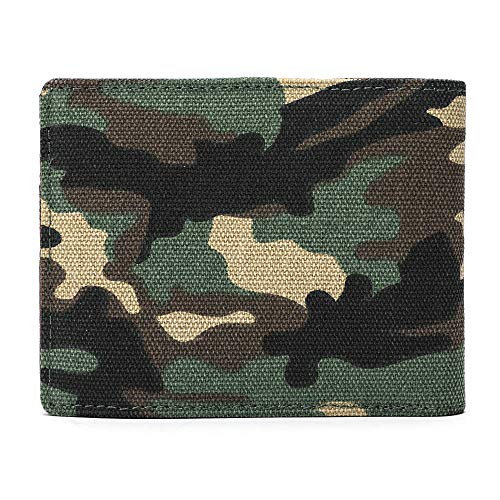 Lanyani Minimalist Fabric Wallet Bifold RFID Blocking - color: Woodland Camo