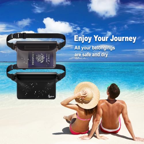Waterproof Fanny Pack, Dry Bag Phone Pouch for Beach Swimming Kayaking - color: Gray+Black