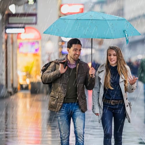 TradMall Travel Umbrella 42/45 Inches Double Vented Canopy - color: Sky Blue, size: 45 Inches