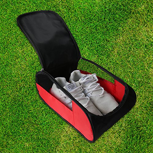Outdoor Golf Shoes Bags Travel Mesh Zippered Sport Shoe Bag Red - color: Red