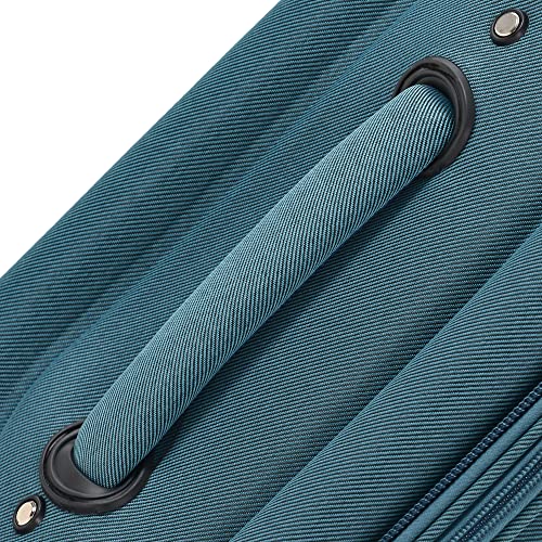 Softside Luggage Expandable 3 Piece Set Suitcase Upright Spinner Softshell Lightweight Luggage Travel Set (Green) - color: Green
