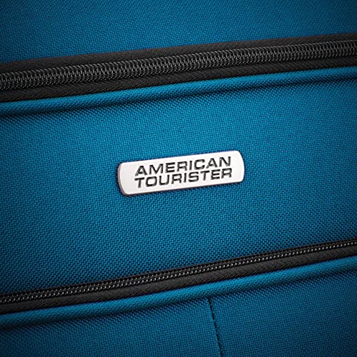 American Tourister Pop Max Softside Luggage with Spinner Wheels, Teal, 3-Piece Set (21/25/29) - color: Teal