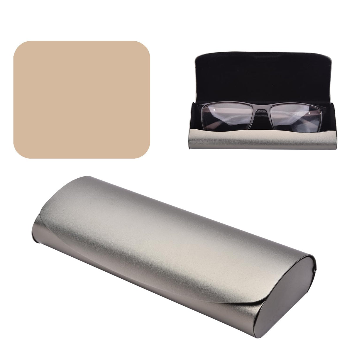 Philley Aluminum Ultra-Light Eyeglasses Slim Reading Glasses Case - color: B-grey