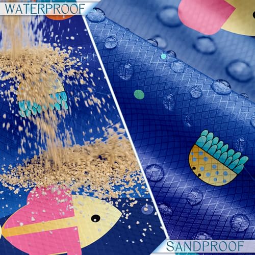 Beach Blanket Waterproof Sandproof 78''X81''/78''X110'' Large Beach Towel - color: Undersea, size: 78''X110"