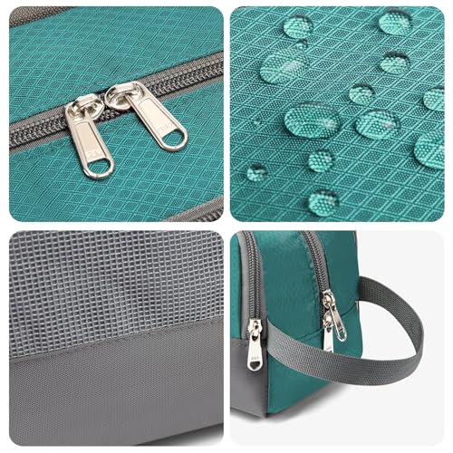 Yeiotsy Toiletry Bag - Travel Dopp Kit with Mesh Pockets, Compact Organizer for Gym, Camping, Hiking (Emerald Green) - color: Emerald Green