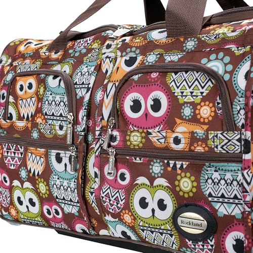 Rockland Rolling Duffel Bag, Black, 22" - color: OWL, size: 22"
