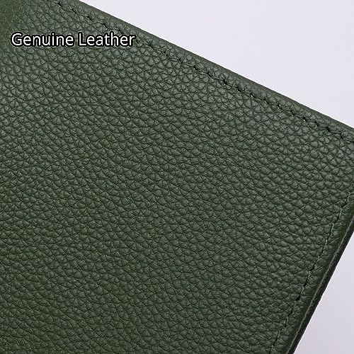 Bveyzi Ultra Slim Small RFID Wallet for Women, Leather Tiny Thin Bifold Pocket Ladies Wallet - color: Olive Green