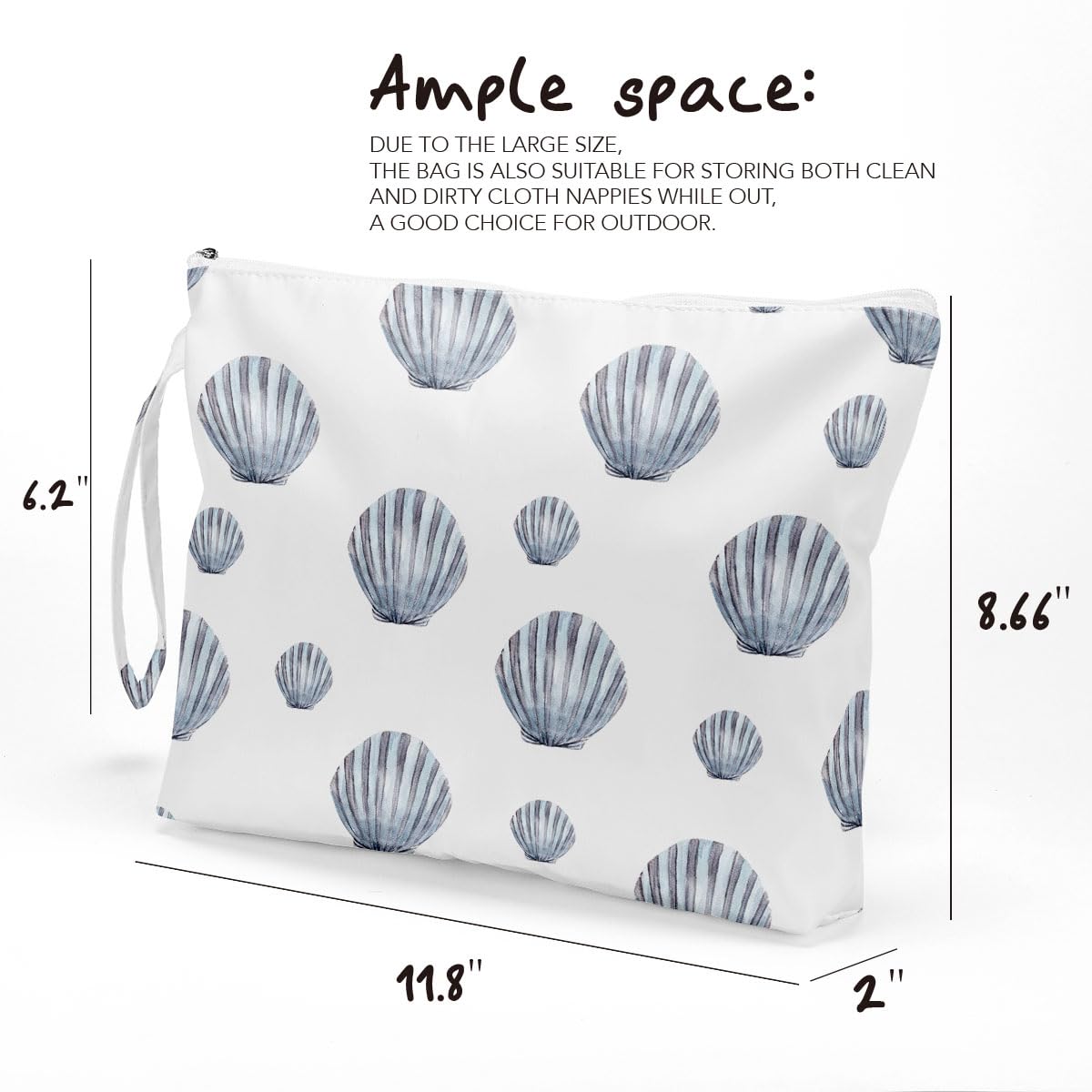 Fokongna Wet Dry Bag Toiletry Diaper Cosmetic Bag, Waterproof, Large Capacity, Zipper, Travel, Shell 01 - color: Shell 01