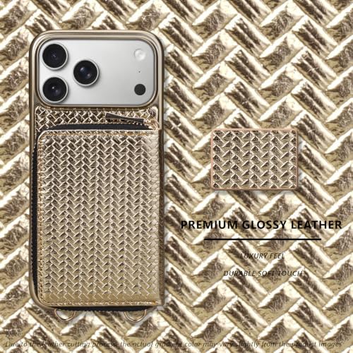 Wallet Case for iPhone 18 Pro Max/17 Pro Max 6.9" Crossbody Gold - color: Gold, size: 6.9" iPhone 18 Pro Max/17 Pro Max