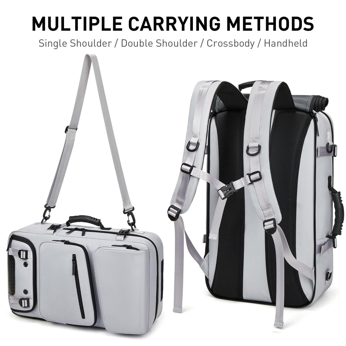 Backpack for Traveling On Airplane,Expandable Carry On Laptop Backpack for Men and Women,Outdoor Travel Bag,Grey - color: Gray