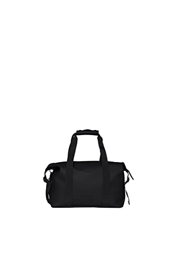 RAINS Weekend Bag - Small Waterproof Travel Bag for Women and Men - Gym, Duffle, Carry On, Overnight (Black, Small)
