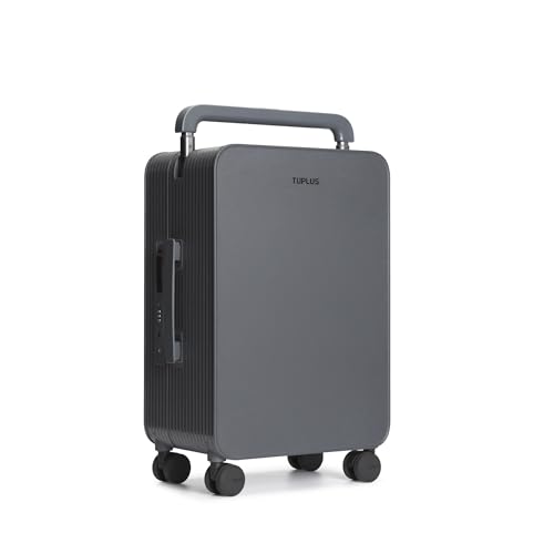 TUPLUS Balance 20" Wide Handle Suitcase Hardside Zipperless Luggage Grey | ABS PC Material,Dual Flat Design,Waterproof Laundry Bag,Silent Spinner Wheels,TSA Combination Lock,Weekend Trips - color: Stone Grey, size: Carry-On 20''