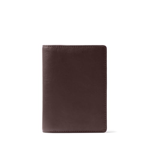 Leatherology Deluxe Passport Cover – Leather Travel Wallet with Card Slots, Pockets & Cash Storage | Leather Travel Wallet with 4 Card Slots, 2 Side Pockets, Cash & Boarding Pass Storage - color: Brown