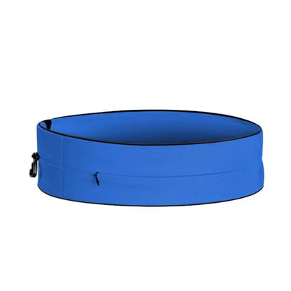 AnsrJ Slim Running Belt,Pockets with Zippers,Waist Pack for Phone Holder. - color: Blue, size: Large