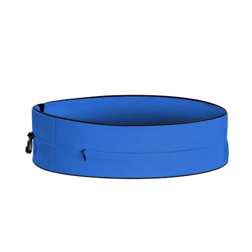 AnsrJ Slim Running Belt,Pockets with Zippers,Waist Pack for Phone Holder. - color: Blue, size: Large