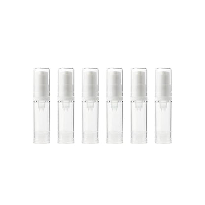 6 Pack 0.17 oz Plastic Empty Airless Pump Bottles Travel Size Refillable Leakproof Containers for Skincare Cosmetics Toiletries TSA Approved‌ - size: 5ml