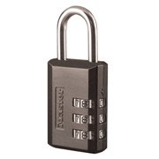 Master Lock Black Combination Padlock, Indoor Gym Locker Lock with Customizable 3-Digit Code for Luggage, Backpacks, Cabinets, 647D, (Pack of 4) - size: Pack of 4