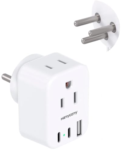 Israel Travel Adapter, US to Israel Power Adapter, Type H Plug Converter - style: Type H - Israel Palestine