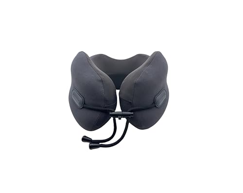 Ultra-Soft Travel Neck Pillow, Ergonomic Design with Contoured Shape, Breathable Fabric,Internal Structure，Travel Blanket Airplane Compact with Bag，Airplane Essentials (Basque Black)