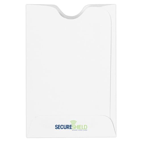 LUXPaper RFID Blocking Credit Card Sleeves | SecureShield | 2 3/8" x 3 1/2" | White | 32lb. Text | 50 Qty - color: White - SecureShield, size: 50 Qty.