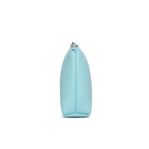Small Makeup Bag for Purse, Leather Cosmetic (Clear Water Blue) - color: Clear Water Blue