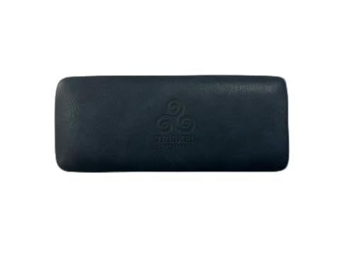 Premium Curved Rectangular Glasses Case, Hard Shell PU Leather Eyewear Holder. Magnetic Closure. - color: Dark Slate Blue-gray