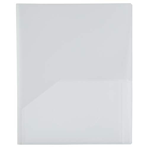 JAM PAPER Heavy Duty Plastic Multi Pocket Folders - 6 Pocket Organizer - Clear - 2/Pack - color: Clear, size: 6 Pocket (Pack of 2)
