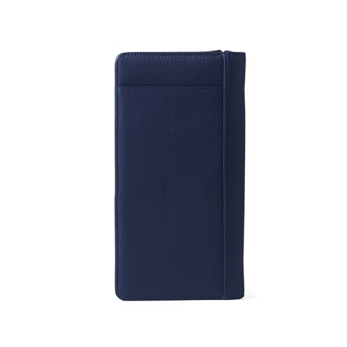 Leatherology Zippered Travel Wallet & Passport Holder - Navy Blue - color: Navy Blue