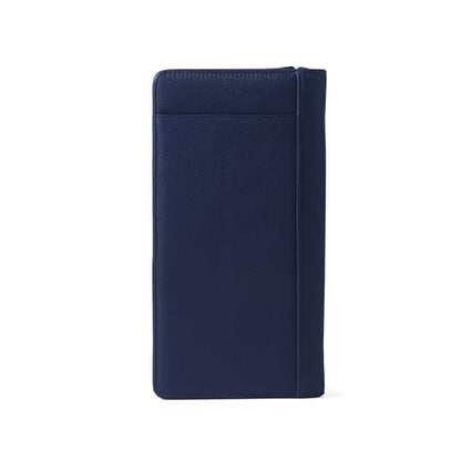 Leatherology Zippered Travel Wallet & Passport Holder - Navy Blue - color: Navy Blue