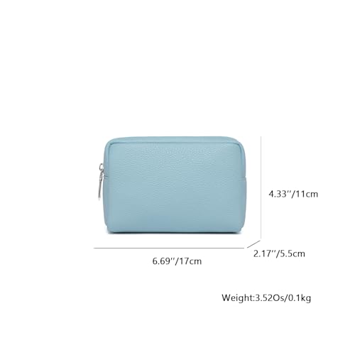 Makeup Bag for Purse Travel Cosmetic Bag (PU Phthalocyanine blue) - color: Phthalocyanine blue