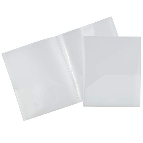 JAM PAPER Heavy Duty Plastic Multi Pocket Folders - 6 Pocket Organizer - Clear - 2/Pack - color: Clear, size: 6 Pocket (Pack of 2)