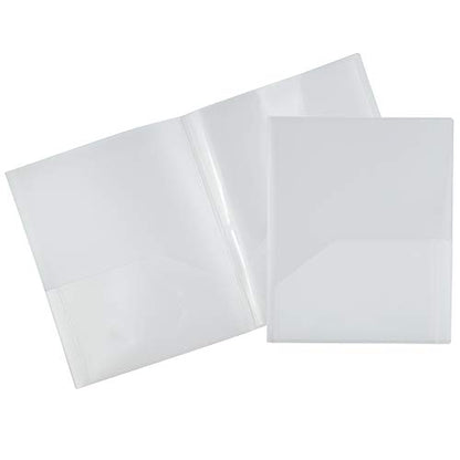 JAM PAPER Heavy Duty Plastic Multi Pocket Folders - 6 Pocket Organizer - Clear - 2/Pack - color: Clear, size: 6 Pocket (Pack of 2)