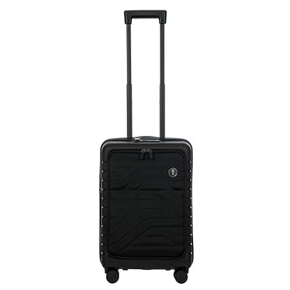Bric's B|Y Ulisse Carry-On Luggage with Spinner Wheels – Airline Approved Hard Shell Suitcase, TSA Combination Lock & USB Port - Removeable Wash Bag Included - 21 Inch with Front Pocket, Black - color: Black, size: Carry-on with front pocket