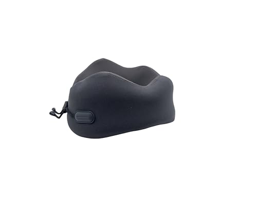 Ultra-Soft Travel Neck Pillow, Ergonomic Design with Contoured Shape, Breathable Fabric,Internal Structure，Travel Blanket Airplane Compact with Bag，Airplane Essentials (Basque Black)
