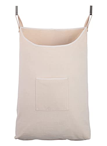 Hanging Laundry Hamper with Front Pocket, Beige, 65 Liters - color: Beige, size: 65 Liters